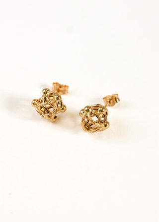 Boucles d'oreilles maille cyclone sablé & lisse 10mm Bijoux or 18K - TRANSAC'OR