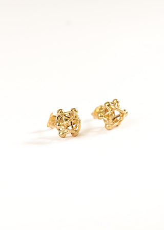 Boucles d'oreilles maille cyclone sablé & lisse 10mm Bijoux or 18K - TRANSAC'OR