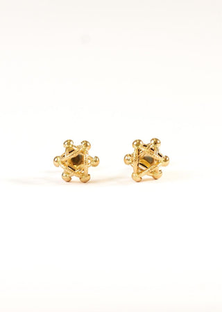 Boucles d'oreilles maille cyclone sablé & lisse 10mm Bijoux or 18K - TRANSAC'OR
