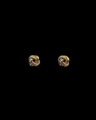 Boucles d’oreilles nœuds 3 ors 8mm Bijoux or 18K - TRANSAC'OR