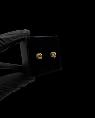 Boucles d’oreilles nœuds 3 ors 8mm Bijoux or 18K - TRANSAC'OR