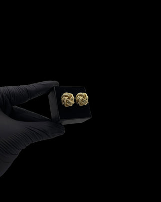 Boucles d’oreilles nœuds sablé 15mm Bijoux or 18K - TRANSAC'OR