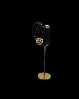 Boucles d’oreilles nœuds sablé 15mm Bijoux or 18K - TRANSAC'OR