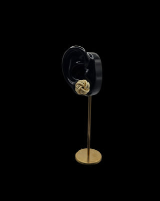 Boucles d’oreilles nœuds sablé 15mm Bijoux or 18K - TRANSAC'OR