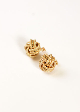 Boucles d’oreilles nœuds sablé 18MM Bijoux or 18K - TRANSAC'OR