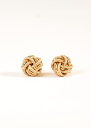 Boucles d’oreilles nœuds sablé 18MM Bijoux or 18K - TRANSAC'OR