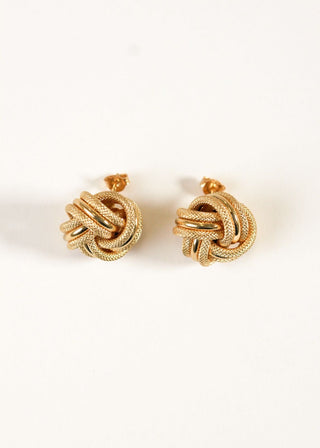 Boucles d’oreilles nœuds sablé 18MM Bijoux or 18K - TRANSAC'OR