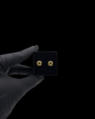Boucles d’oreilles nœuds sablé et lisse 10mm Bijoux or 18K - TRANSAC'OR