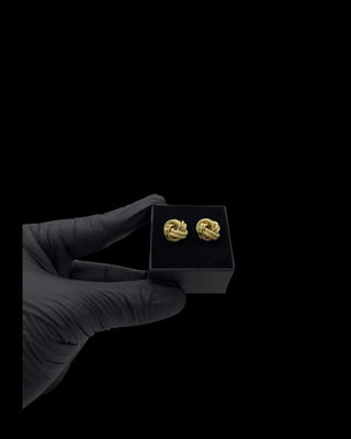 Boucles d’oreilles nœuds sablé et lisse 14mm Bijoux or 18K - TRANSAC'OR