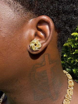 Boucles d’oreilles nœuds ultra 15mm Bijoux or 18K - TRANSAC'OR
