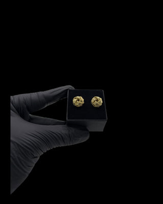 Boucles d’oreilles nœuds ultra sablé et lisse 14mm Bijoux or 18K - TRANSAC'OR