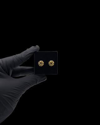 Boucles d’oreilles nœuds ultra sablé & lisse 12mm Bijoux or 18K - TRANSAC'OR