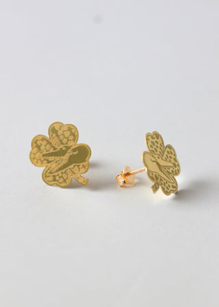 Boucles d’oreilles trèfle croco 15mm Bijoux or 18K - TRANSAC'OR