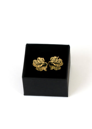 Boucles d’oreilles trèfle croco 15mm Bijoux or 18K - TRANSAC'OR