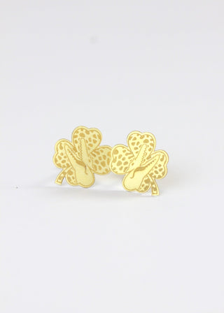 Boucles d’oreilles trèfle croco 15mm Bijoux or 18K - TRANSAC'OR