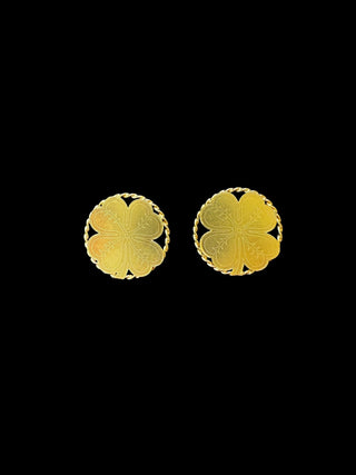 Boucles d’oreilles trèfle torsadée 14mm Bijoux or 18K - TRANSAC'OR