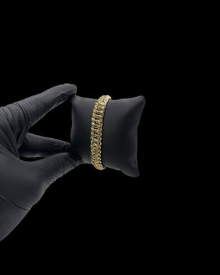 Bracelet maille américaine 10mm 20cm Bijoux or 18K - TRANSAC'OR
