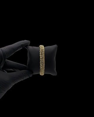 Bracelet maille américaine 10mm 20cm Bijoux or 18K - TRANSAC'OR