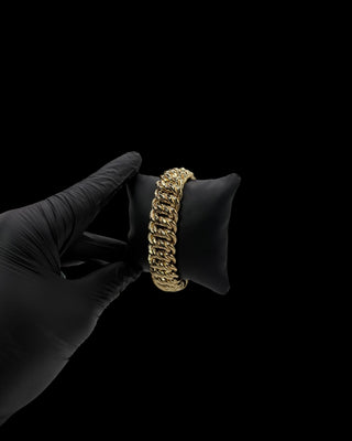 Bracelet maille américaine 18mm 20cm Bijoux or 18K - TRANSAC'OR