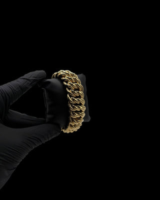 Bracelet maille américaine 26mm 22cm Bijoux or 18K - TRANSAC'OR