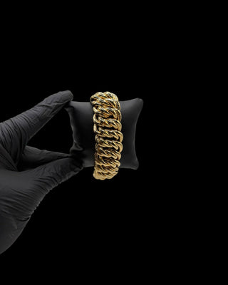 Bracelet maille américaine 26mm 22cm Bijoux or 18K - TRANSAC'OR