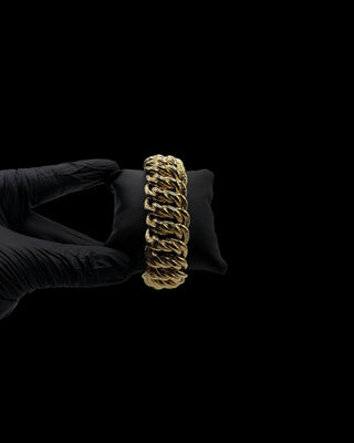Bracelet maille américaine 26mm 22cm Bijoux or 18K - TRANSAC'OR