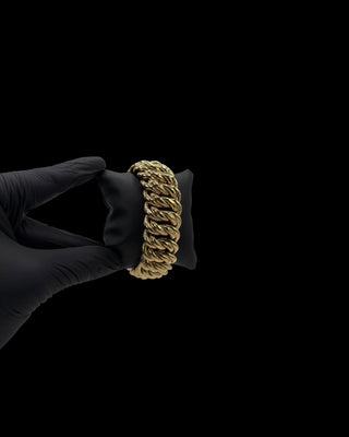 Bracelet maille américaine 27mm 21.5cm Bijoux or 18K - TRANSAC'OR