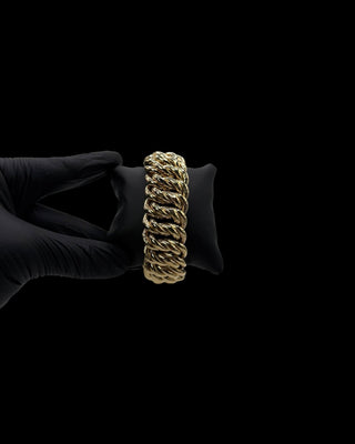 Bracelet maille américaine 27mm 21.5cm Bijoux or 18K - TRANSAC'OR