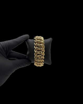 Bracelet maille américaine 27mm 21.5cm Bijoux or 18K - TRANSAC'OR