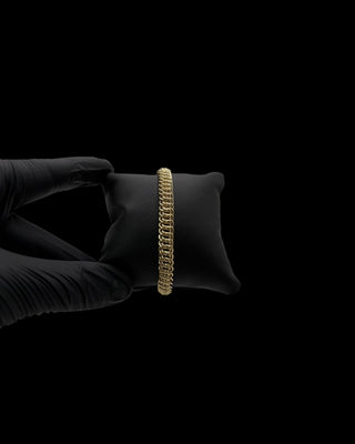 Bracelet maille américaine 8mm 19cm Bijoux or 18K - TRANSAC'OR