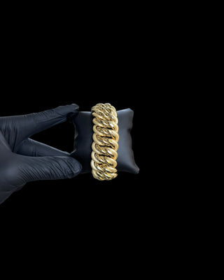 Bracelet maille américaine GRAZIELLA 26mm 23cm Bijoux or 18K - TRANSAC'OR