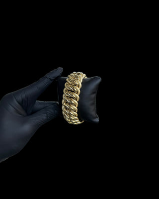 Bracelet maille américaine GRAZIELLA 26mm 23cm Bijoux or 18K - TRANSAC'OR