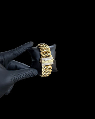 Bracelet maille américaine GRAZIELLA 26mm 23cm Bijoux or 18K - TRANSAC'OR