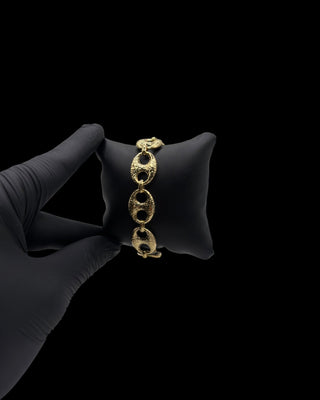Bracelet maille café grannulés 15mm Bijoux or 18K - TRANSAC'OR