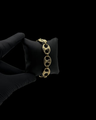 Bracelet maille café grannulés 15mm Bijoux or 18K - TRANSAC'OR