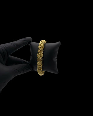 Bracelet maille macaron 12mm 21cm Bijoux or 18K - TRANSAC'OR
