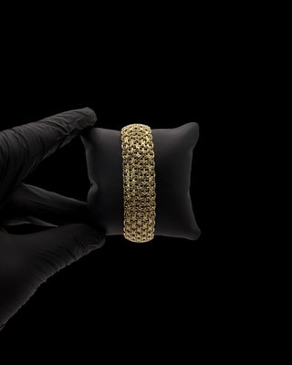 Bracelet maille paillasson 18mm 19.5cm Bijoux or 18K - TRANSAC'OR