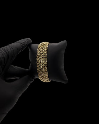 Bracelet maille paillasson 18mm 19.5cm Bijoux or 18K - TRANSAC'OR