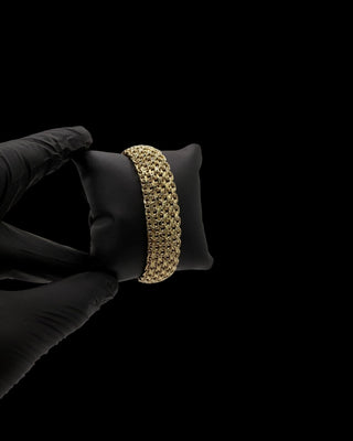 Bracelet maille paillasson 18mm 19.5cm Bijoux or 18K - TRANSAC'OR