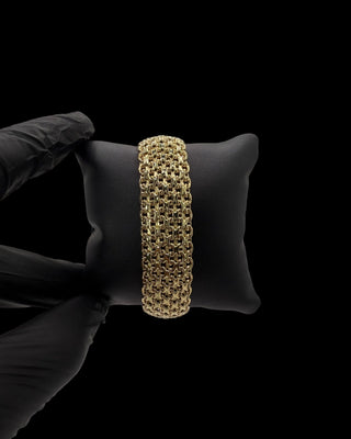 Bracelet maille paillasson 18mm 19.5cm Bijoux or 18K - TRANSAC'OR