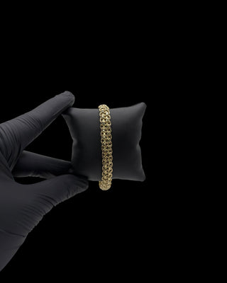 Bracelet maille paillasson 8mm 21cm Bijoux or 18K - TRANSAC'OR