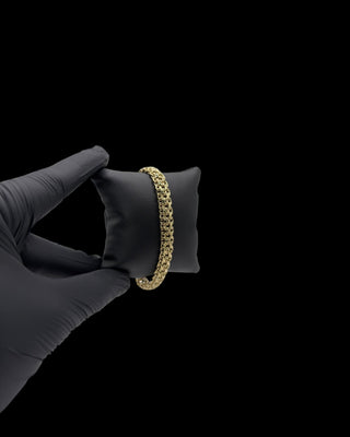 Bracelet maille paillasson 8mm 21cm Bijoux or 18K - TRANSAC'OR