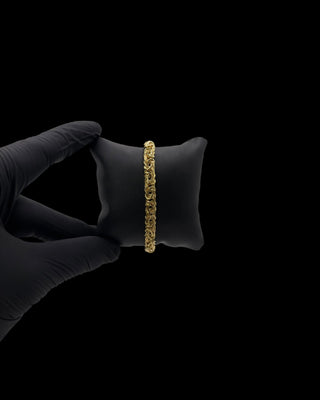 Bracelet maille royale plate 7mm 19cm Bijoux or 18K - TRANSAC'OR
