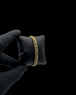 Bracelet maille royale plate 7mm 19cm Bijoux or 18K - TRANSAC'OR