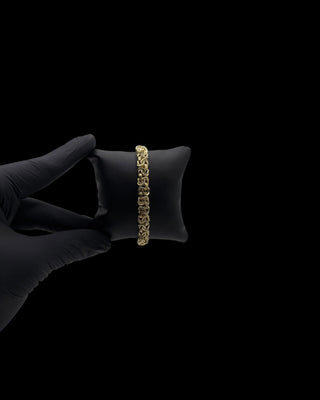 Bracelet maille royale sablé et lisse 8mm 20cm Bijoux or 18K - TRANSAC'OR