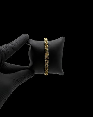 Bracelet maille royale sablé lisse 6mm 19cm Bijoux or 18K - TRANSAC'OR