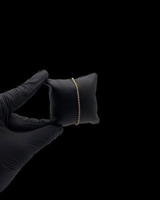 Bracelet maille torsadée 2mm 18cm Bijoux or 18K - TRANSAC'OR