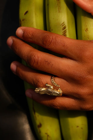 Chevalière crocodile 3D Bijoux or 18K - TRANSAC'OR