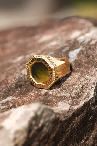 Chevalière octogonale Bijoux or 18K - TRANSAC'OR