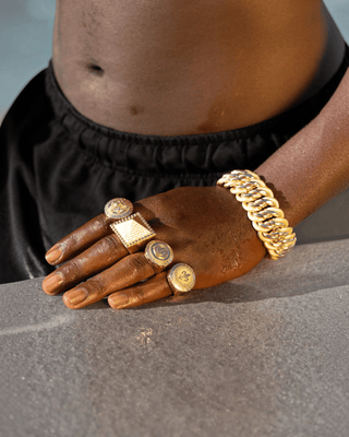 Chevalière pyramide 26mm Bijoux or 18K - TRANSAC'OR
